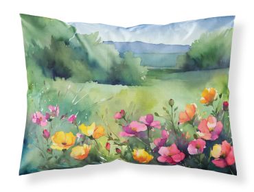 North Dakota Wild Prairie Roses in Watercolor Standard Pillowcase Lightweight Super Soft Easy Care Decorative Artwork Pillowcase, Standard