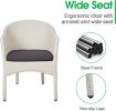 Patio Wicker Chair with Armrest Outdoor Rattan Dining Chair with Seat Cushion Garden Furniture for Garden;  Balcony;  Lawn and Indoors-1 Pack (White)