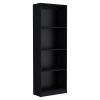 Home Bookcase with 4-Shelf Modern Display Unit for Books and Decor -Black -Office