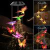 1pc Purple Butterfly Solar Wind Chimes Color Changing Lights Outdoor; Best Gifts For Mom Grandma Women Wife Aunt Sister; Unique Mobile Wind Chime; Mot