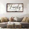 Family is Everything Wall Decor-Rustic Family Quote Print Canvas for Farmhouse-Family Signs Canvas Wall Art-Retro Artwork Wall Decoration for Living R