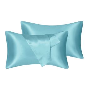 75D Satin Artificial Silk Pillowcase (Option: Green-Queen 20X30in)