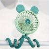 Baby Stroller Fan With Clip; Octopus Shapoed Funny Fan With Flexible Tripod Wrapped; USB Rechargeable Fan