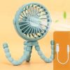 Luminous Portable Octopus Cart Fan; Outdoor Cart Fan; Infant 600 MAh USB Charging Handheld Home Electric Fan 3-speed