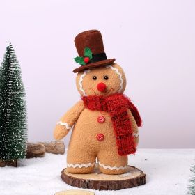 1pc, Christmas Gingerbread Man Plush Toy, Very Suitable For Home Decoration, Shopping Malls, Hotels, Sofas, Desktops And Other Decorations (Items: Male)