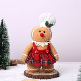 1pc, Christmas Gingerbread Man Plush Toy, Very Suitable For Home Decoration, Shopping Malls, Hotels, Sofas, Desktops And Other Decorations (Items: Ladies)