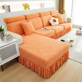 1 Pc Nordic High-end All Inclusive Sofa Cover with Breathable, Waterproof (Color: Orange, size: L-shaped sofa)