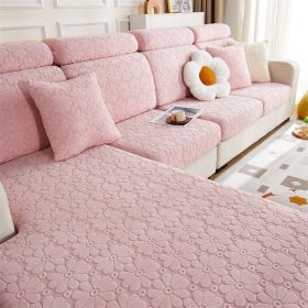 1 PC Sunflower Anti Slip Skirt Edge All Inclusive Sofa Hat Sofa Cover Universal Sofa Cover Anti Cat Backrest Towel (Color: Pink, size: 4-person seat)