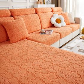 1 PC Sunflower Anti Slip Skirt Edge All Inclusive Sofa Hat Sofa Cover Universal Sofa Cover Anti Cat Backrest Towel (Color: Orange, size: 3-seater seat)