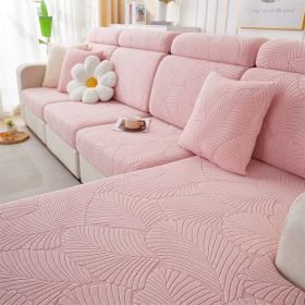 1 Pc Jacquard Velvet Elastic Sofa Cover, All Inclusive Universal Set, Anti Cat Scratch Hat, All Season Universal Anti Slip Seat Cushion (Color: Pink, size: 4-person seat)