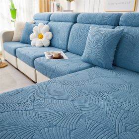 1 Pc Jacquard Velvet Elastic Sofa Cover, All Inclusive Universal Set, Anti Cat Scratch Hat, All Season Universal Anti Slip Seat Cushion (Color: Blue, size: Sofa head cover)