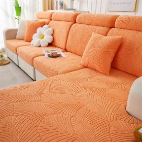 1 Pc Jacquard Velvet Elastic Sofa Cover, All Inclusive Universal Set, Anti Cat Scratch Hat, All Season Universal Anti Slip Seat Cushion (Color: Orange, size: Pillow cover)