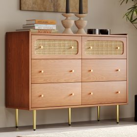 Dresser for Bedroom, Chest of Drawers, 6 Drawer Dresser, Floor Storage Drawer Cabinet for Home Office (Color: as Pic)