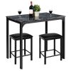 Small Space Kitchen Bar Furniture 3 Pieces Dining Table Set