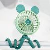 Baby Stroller Fan With Clip; Octopus Shapoed Funny Fan With Flexible Tripod Wrapped; USB Rechargeable Fan