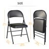 4pcs Metal Folding Chairs for Parties and Weddings, Commercial Event Chairs with Padded Seats, 300-lb. Static Weight Capacity, Black