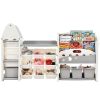 Kids Bookshelf Toy Storage Organizer with 17 Bins and 5 Bookshelves