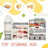 Kids Bookshelf Toy Storage Organizer with 17 Bins and 5 Bookshelves