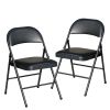 4pcs Metal Folding Chairs for Parties and Weddings, Commercial Event Chairs with Padded Seats, 300-lb. Static Weight Capacity, Black